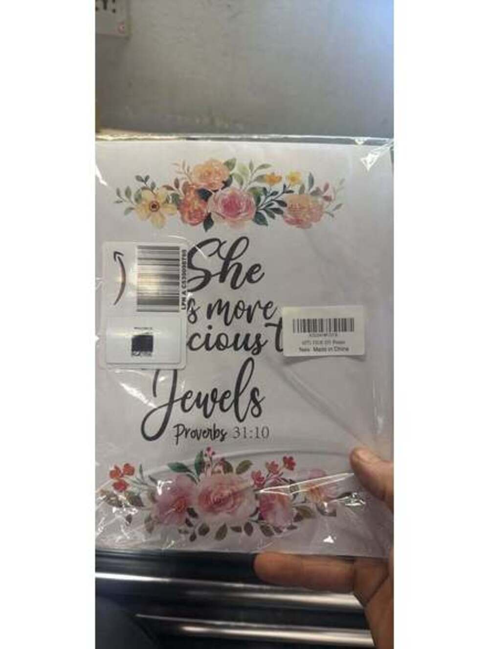 Proverbs 31:10 Floral Wall Art Poster